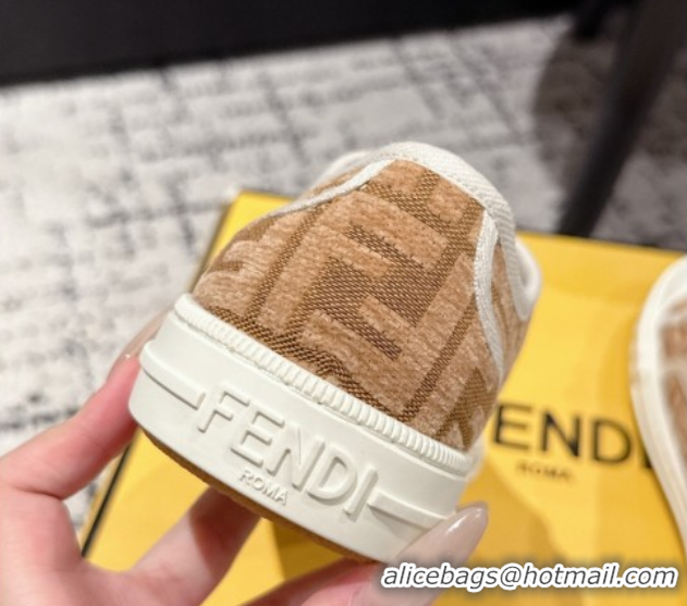 Top Grade Fendi Domino Low top sneakers in FF Fabric Beige/Brown 0710074