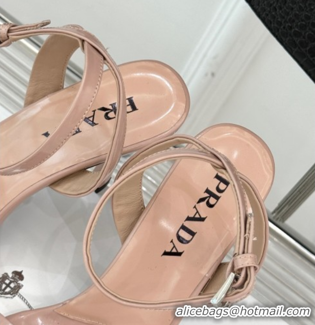 Sumptuous Prada Brushed Leather Pointed Sandals 9.5cm Light Pink 0530022