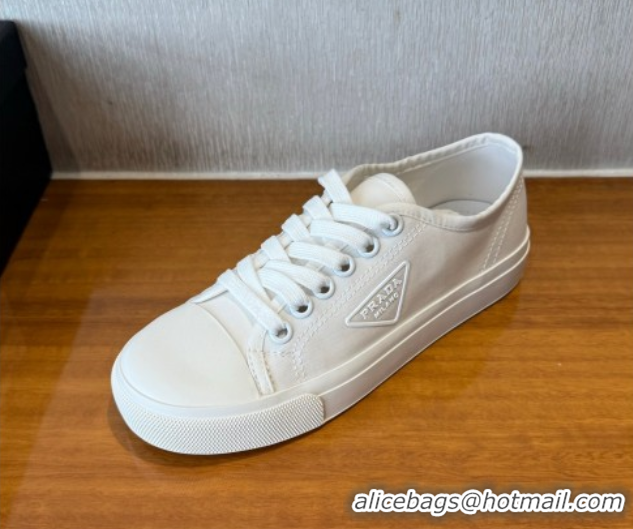 Stylish Prada Fabric Low top Sneakers White 2025 PR053003