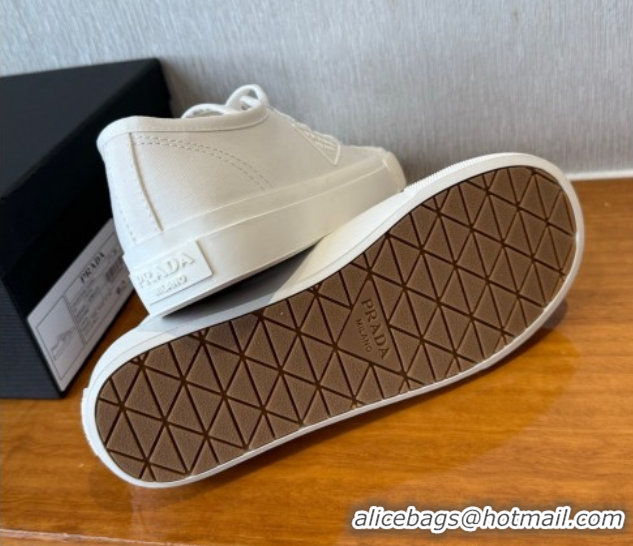 Stylish Prada Fabric Low top Sneakers White 2025 PR053003