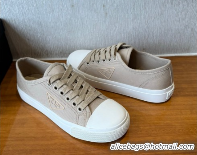 Modern Prada Fabric Low top Sneakers Beige 2025 PR053003
