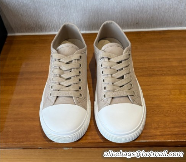Modern Prada Fabric Low top Sneakers Beige 2025 PR053003