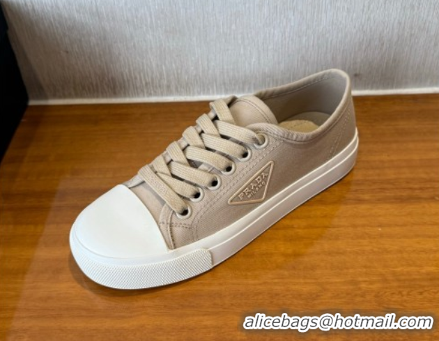 Modern Prada Fabric Low top Sneakers Beige 2025 PR053003