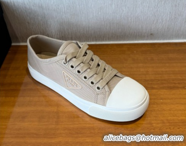 Modern Prada Fabric Low top Sneakers Beige 2025 PR053003