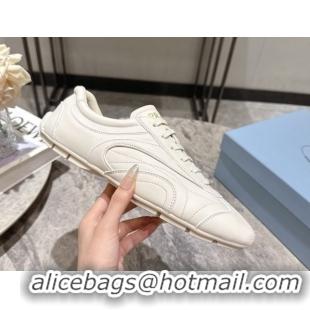 Sumptuous Prada Leather Sneakers White2 2025 PR053004