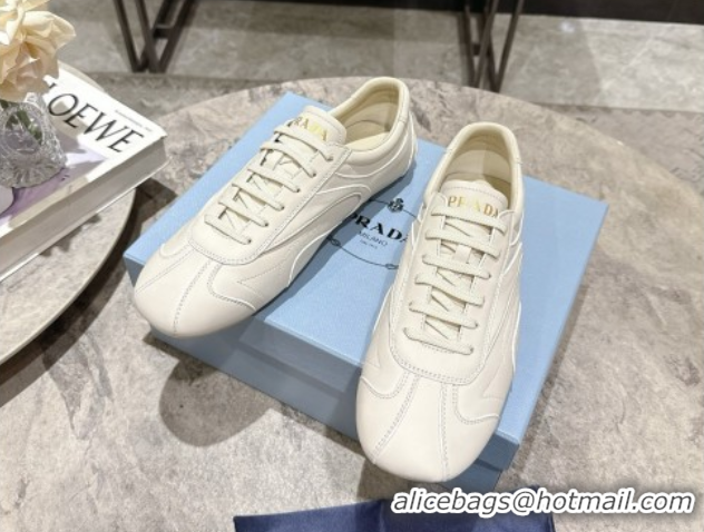 Sumptuous Prada Leather Sneakers White2 2025 PR053004