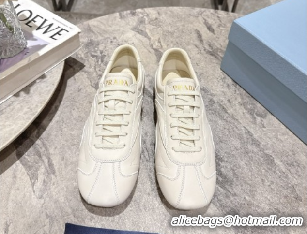 Sumptuous Prada Leather Sneakers White2 2025 PR053004