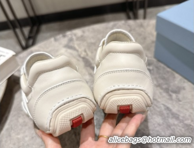 Sumptuous Prada Leather Sneakers White2 2025 PR053004