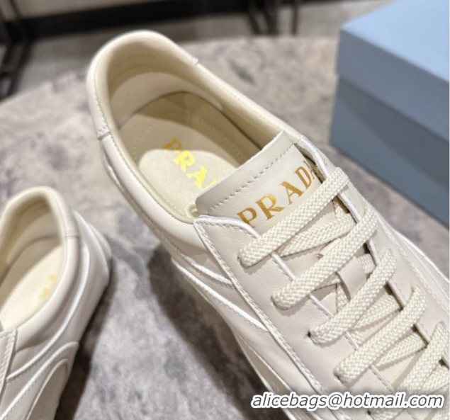 Sumptuous Prada Leather Sneakers White2 2025 PR053004