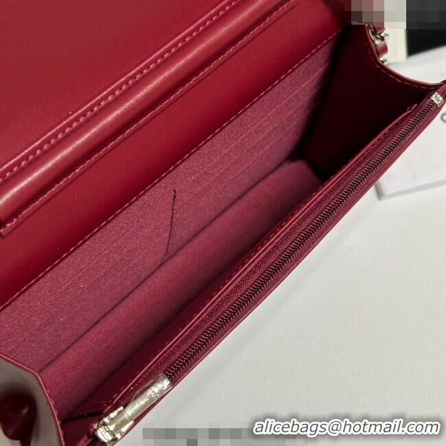 Top Grade Chanel Patent Calfskin Classic Wallet on Chain WOC AP0250 Red/Silver 2025