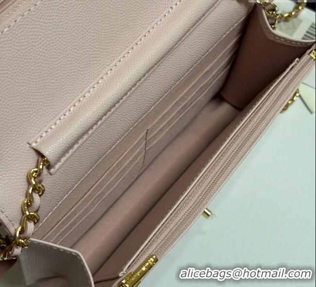 Best Price Chanel Grained Shiny Calfskin Classic Wallet on Chain WOC AP4241 Light Pink 2025