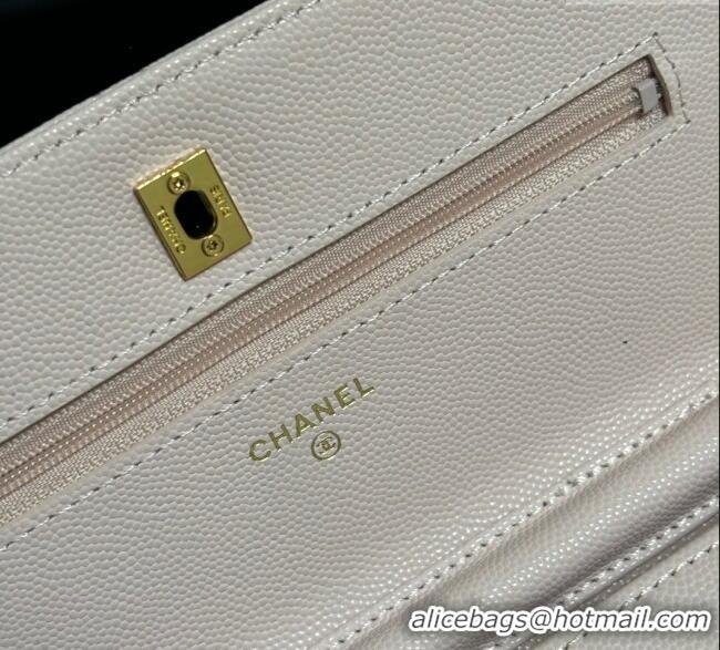 Best Price Chanel Grained Shiny Calfskin Classic Wallet on Chain WOC AP4241 Light Pink 2025