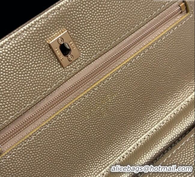 Promotional Chanel Grained Shiny Calfskin Classic Wallet on Chain WOC AP4241 Gold-Tone 2025