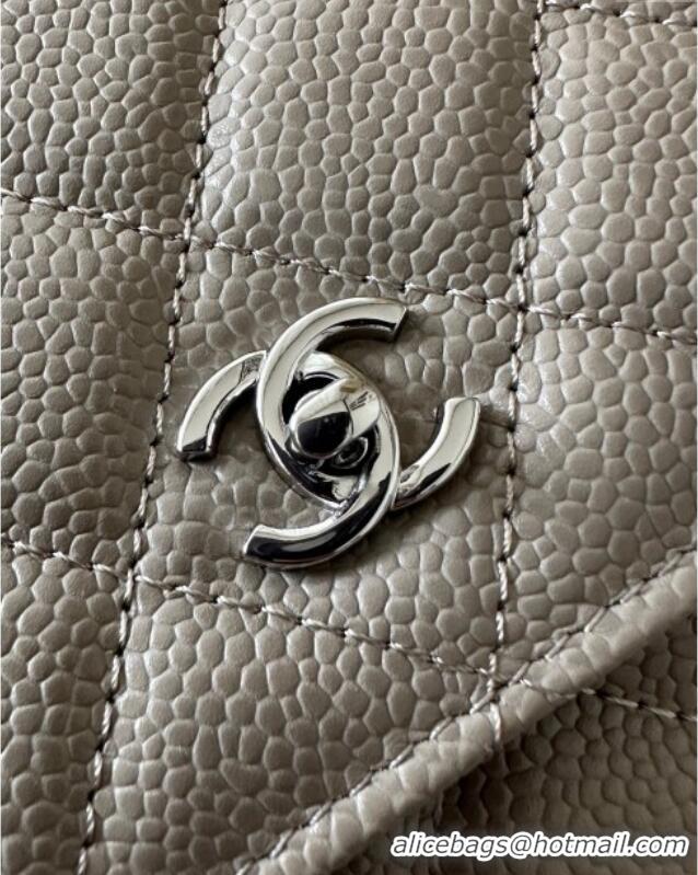 Best Price Chanel Grained Shiny Calfskin Classic Wallet on Chain WOC AP4241 Grey/Silver 2025