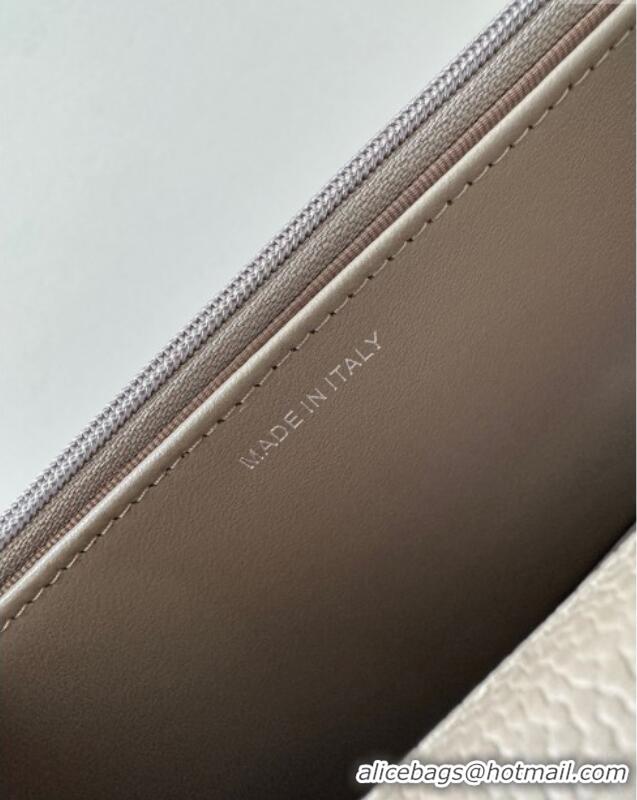 Best Price Chanel Grained Shiny Calfskin Classic Wallet on Chain WOC AP4241 Grey/Silver 2025