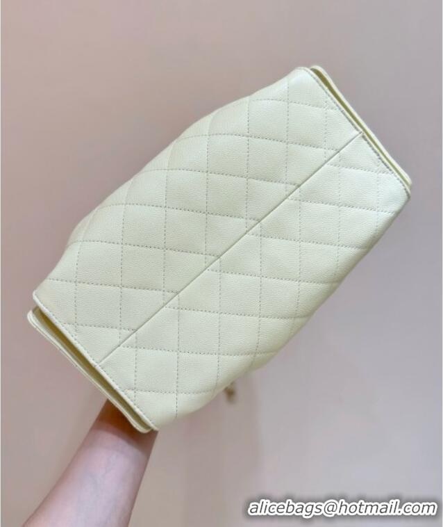 Discount Chanel 25 Small Handbag in Grained Calfskin AS5293 Yellow Spring-Summer 2025 Top Quality