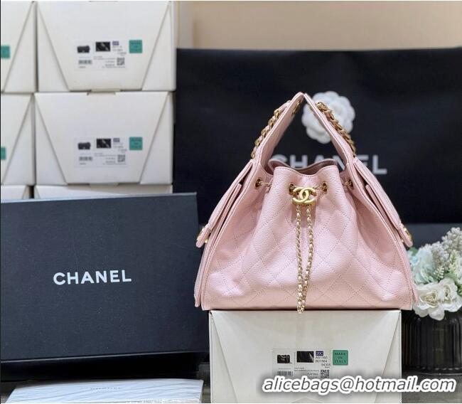 Shop Chanel 25 Small Handbag in Grained Calfskin AS5293 Pink Spring-Summer 2025 Top Quality