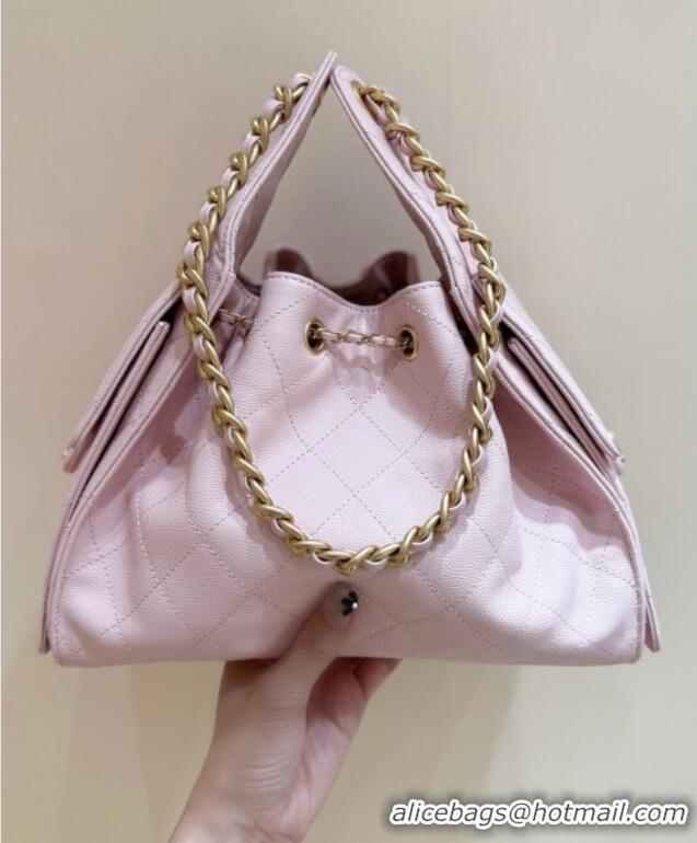 Shop Chanel 25 Small Handbag in Grained Calfskin AS5293 Pink Spring-Summer 2025 Top Quality