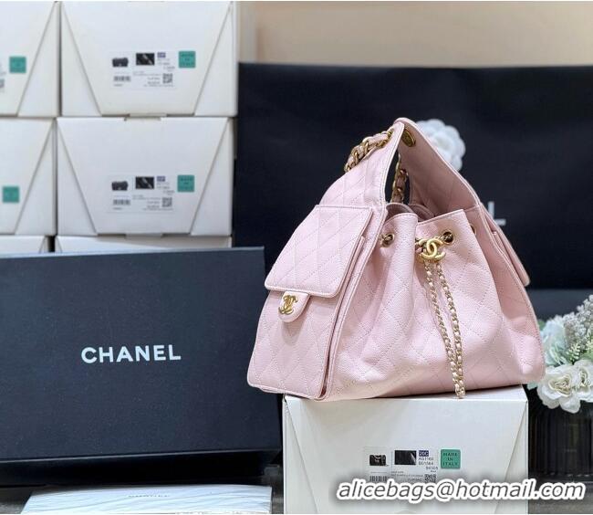 Shop Chanel 25 Small Handbag in Grained Calfskin AS5293 Pink Spring-Summer 2025 Top Quality
