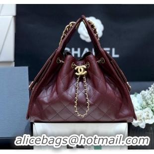 Discount Chanel 25 Small Handbag in Grained Calfskin AS5293 Burgundy Spring-Summer 2025 Top Quality