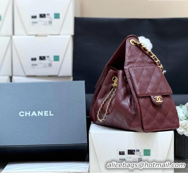 Discount Chanel 25 Small Handbag in Grained Calfskin AS5293 Burgundy Spring-Summer 2025 Top Quality