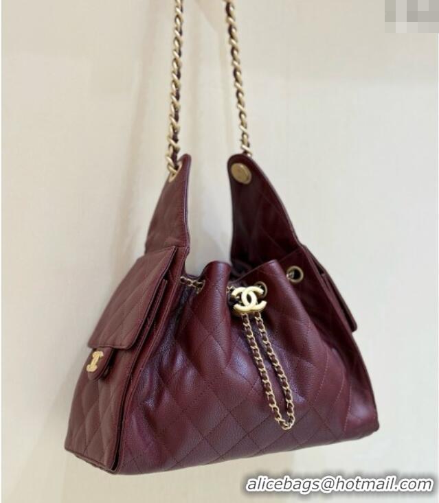 Discount Chanel 25 Small Handbag in Grained Calfskin AS5293 Burgundy Spring-Summer 2025 Top Quality