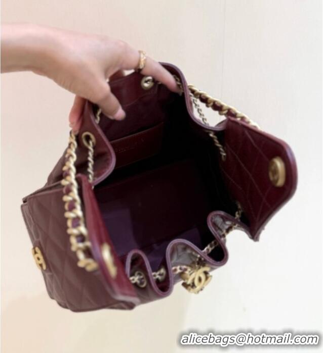 Discount Chanel 25 Small Handbag in Grained Calfskin AS5293 Burgundy Spring-Summer 2025 Top Quality