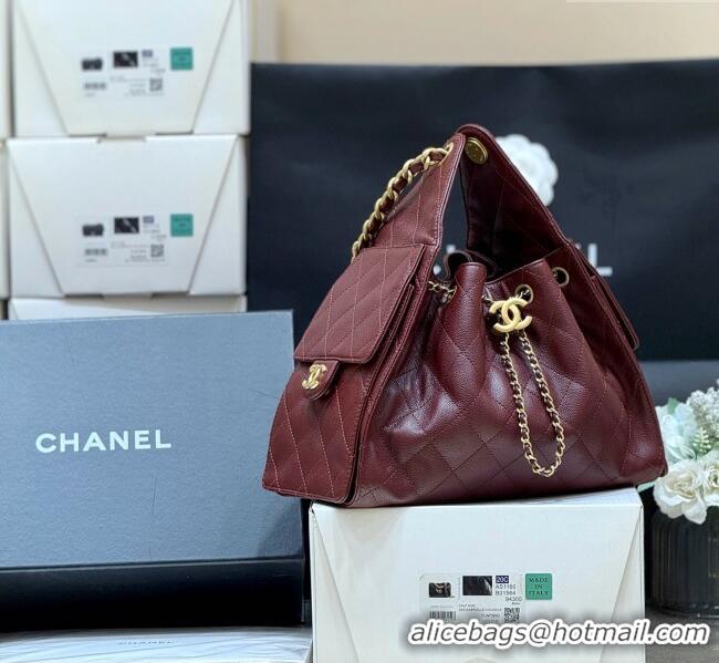 Discount Chanel 25 Small Handbag in Grained Calfskin AS5293 Burgundy Spring-Summer 2025 Top Quality