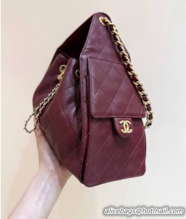 Discount Chanel 25 Small Handbag in Grained Calfskin AS5293 Burgundy Spring-Summer 2025 Top Quality