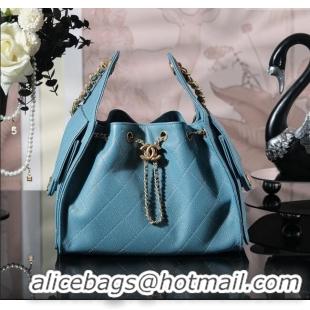 Low Cost Chanel 25 Small Handbag in Grained Calfskin AS5293 Haze Blue Spring-Summer 2025