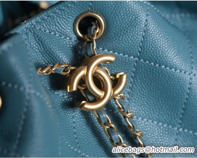 Low Cost Chanel 25 Small Handbag in Grained Calfskin AS5293 Haze Blue Spring-Summer 2025