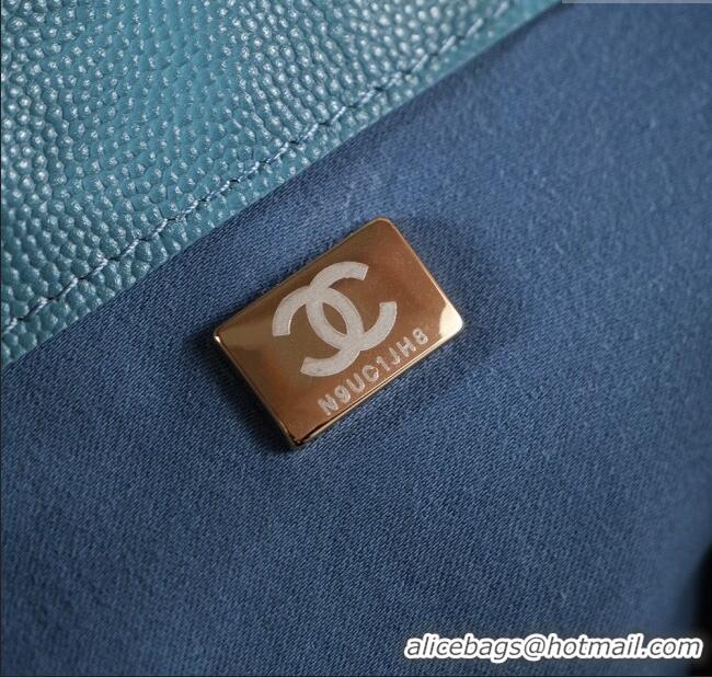 Low Cost Chanel 25 Small Handbag in Grained Calfskin AS5293 Haze Blue Spring-Summer 2025