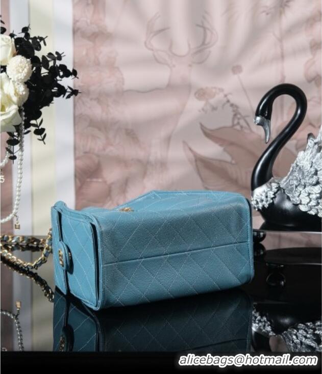 Low Cost Chanel 25 Small Handbag in Grained Calfskin AS5293 Haze Blue Spring-Summer 2025