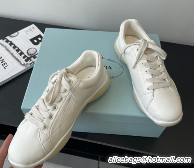 Stylish Prada Nappa leather sneakers Sneakers White 2025 PR060302