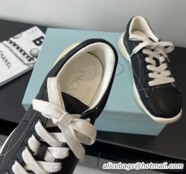 Best Grade Prada Nappa leather sneakers Sneakers Black 2025 PR060302