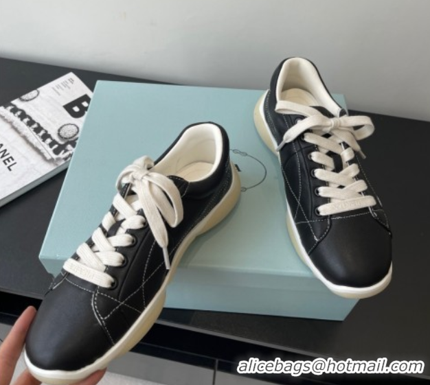 Best Grade Prada Nappa leather sneakers Sneakers Black 2025 PR060302