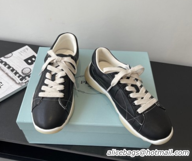 Best Grade Prada Nappa leather sneakers Sneakers Black 2025 PR060302