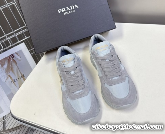 Best Price Prada Prax 2.0 Re-Nylon and suede sneakers Grey 2025 1E921N