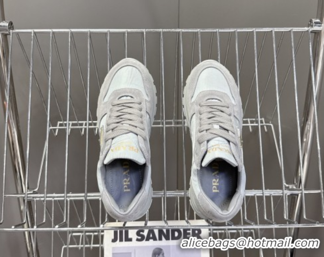 Best Price Prada Prax 2.0 Re-Nylon and suede sneakers Grey 2025 1E921N