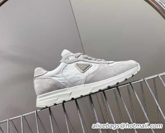 Best Price Prada Prax 2.0 Re-Nylon and suede sneakers Grey 2025 1E921N