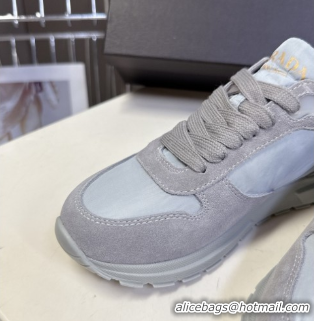 Best Price Prada Prax 2.0 Re-Nylon and suede sneakers Grey 2025 1E921N