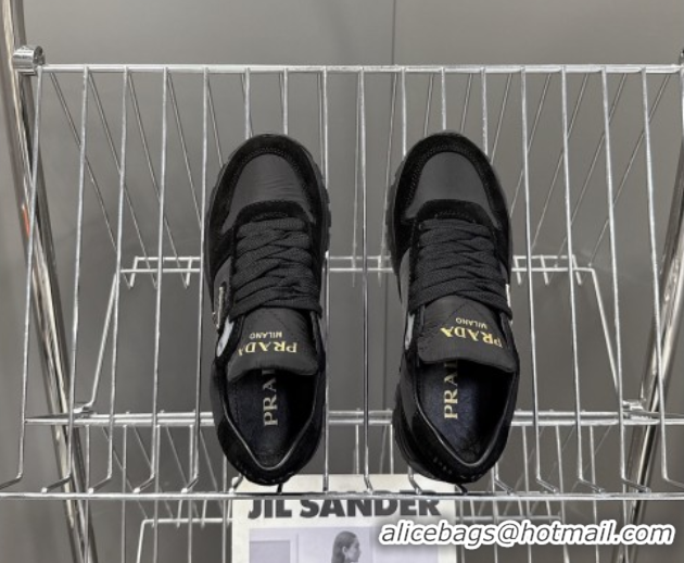 Top Design Prada Prax 2.0 Re-Nylon and suede sneakers Black 2025 1E921N