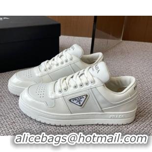 Good Product Prada Downtown perforated leather sneakers White2 2025 1E792M