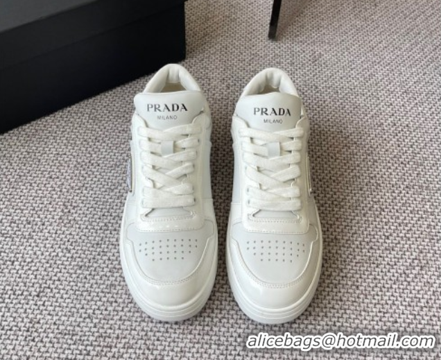Good Product Prada Downtown perforated leather sneakers White2 2025 1E792M