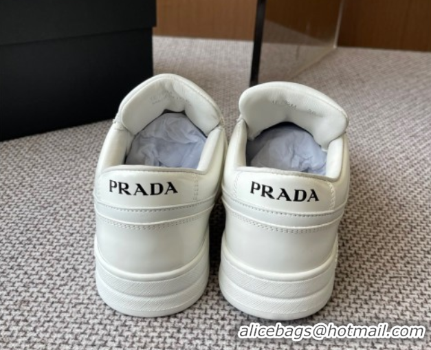 Good Product Prada Downtown perforated leather sneakers White2 2025 1E792M