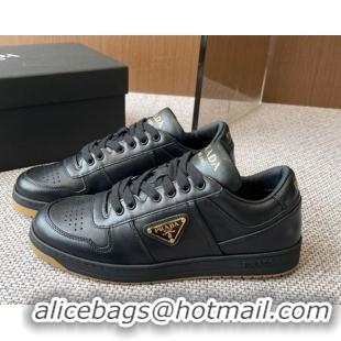Trendy Design Prada Downtown perforated leather sneakers Black2 2025 1E792M