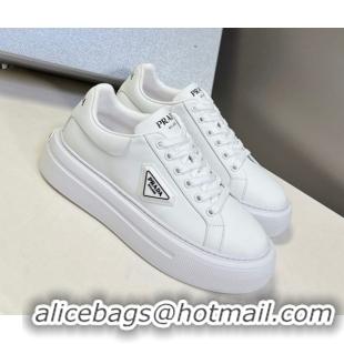 Luxurious Prada Leather platform sneakers White2 2025 PR060303
