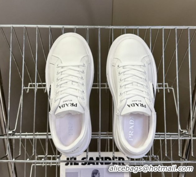 Luxurious Prada Leather platform sneakers White2 2025 PR060303