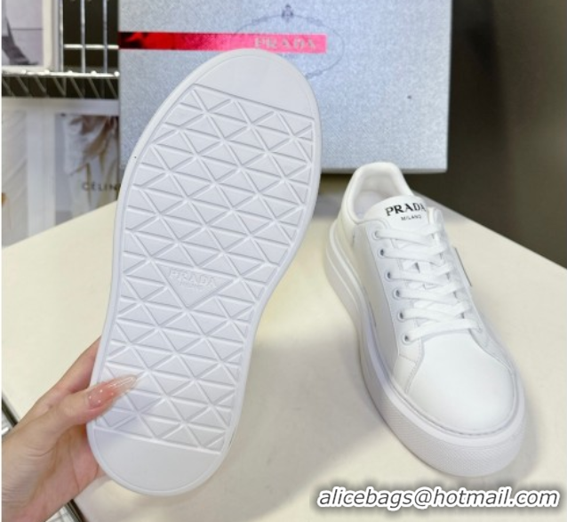 Luxurious Prada Leather platform sneakers White2 2025 PR060303