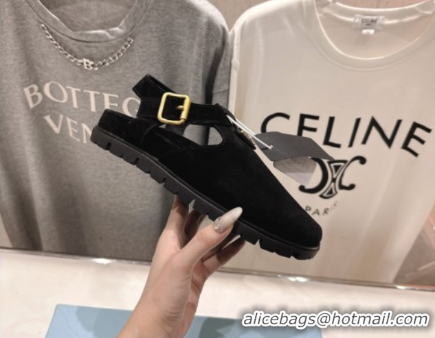 Purchase Prada Suede Birkenstock Sandals Black 2025 PR060305